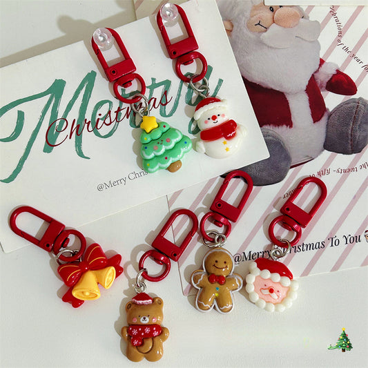 Christmas New Gift Cartoon Cute Keychain Pendant Santa Claus Backpack Decoration